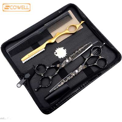 6.0 inch  Barber Scissors Kit hair cutting scissor thinning shear set for hairdressing Salons