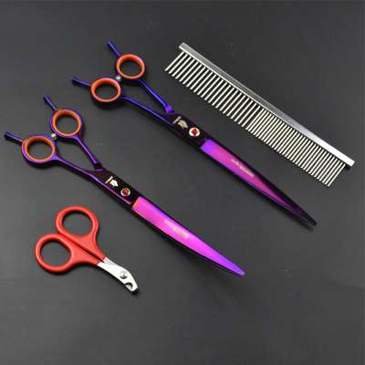 HT9163 8inch japan Stainless steel Pet hairdressing trimmer Dog hair cutting shears for Cat haircut