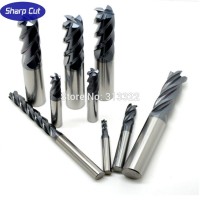 M12*12D*150L-4F Flat End Mill Cutter Tungsten Carbide Straight Shank Center Drill