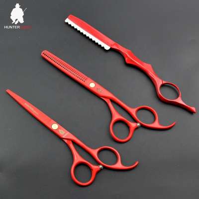 HUNTERrapoo 5.5 inch Hair Cutting Scissors Set Thinning Shears Stainless Steel Barber Scissor Kits For Hairdressing Haircut