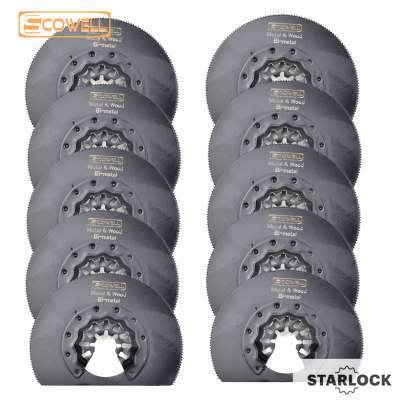 10pack Starlock 80mm HSS Bi-metal Hlaf Round Segment Oscillating Saw Blades for wood nail soft metal